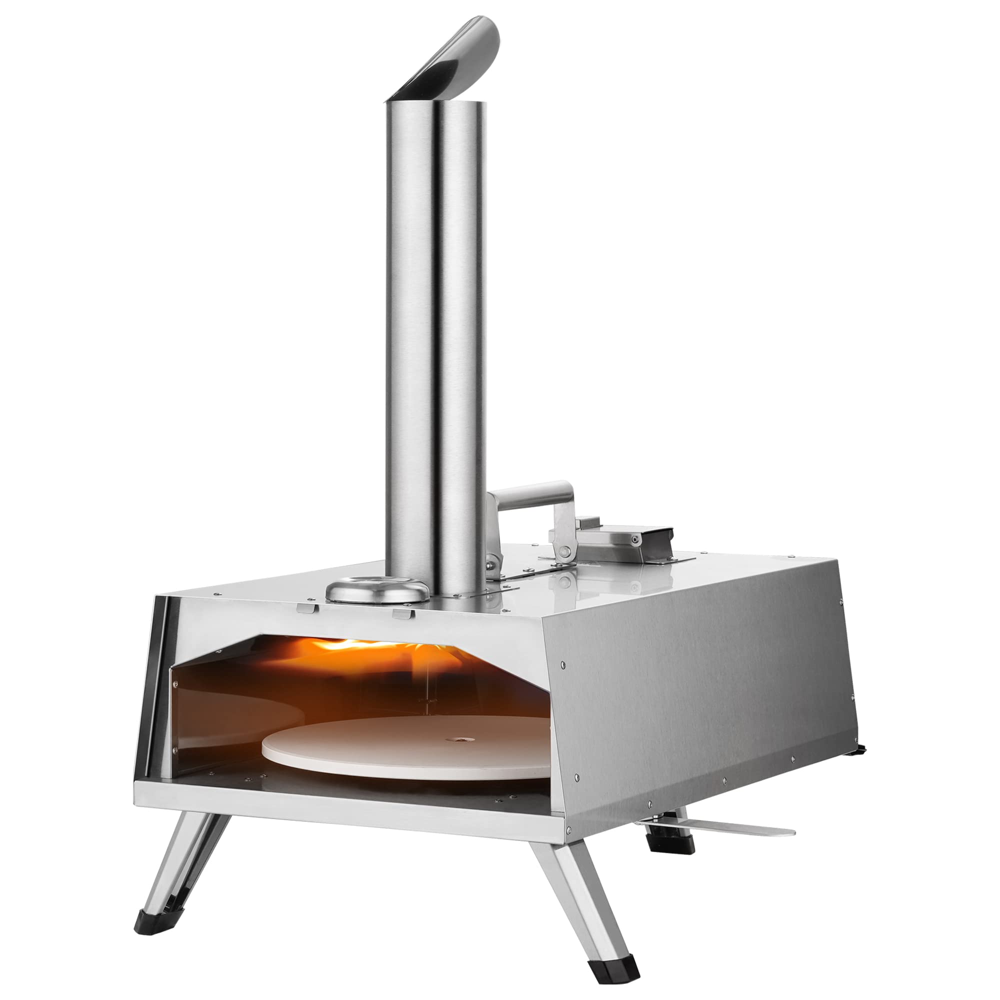 MAGIC FLAME Outdoor Pizza Oven Built in Thermometer 12" Stainless Steel