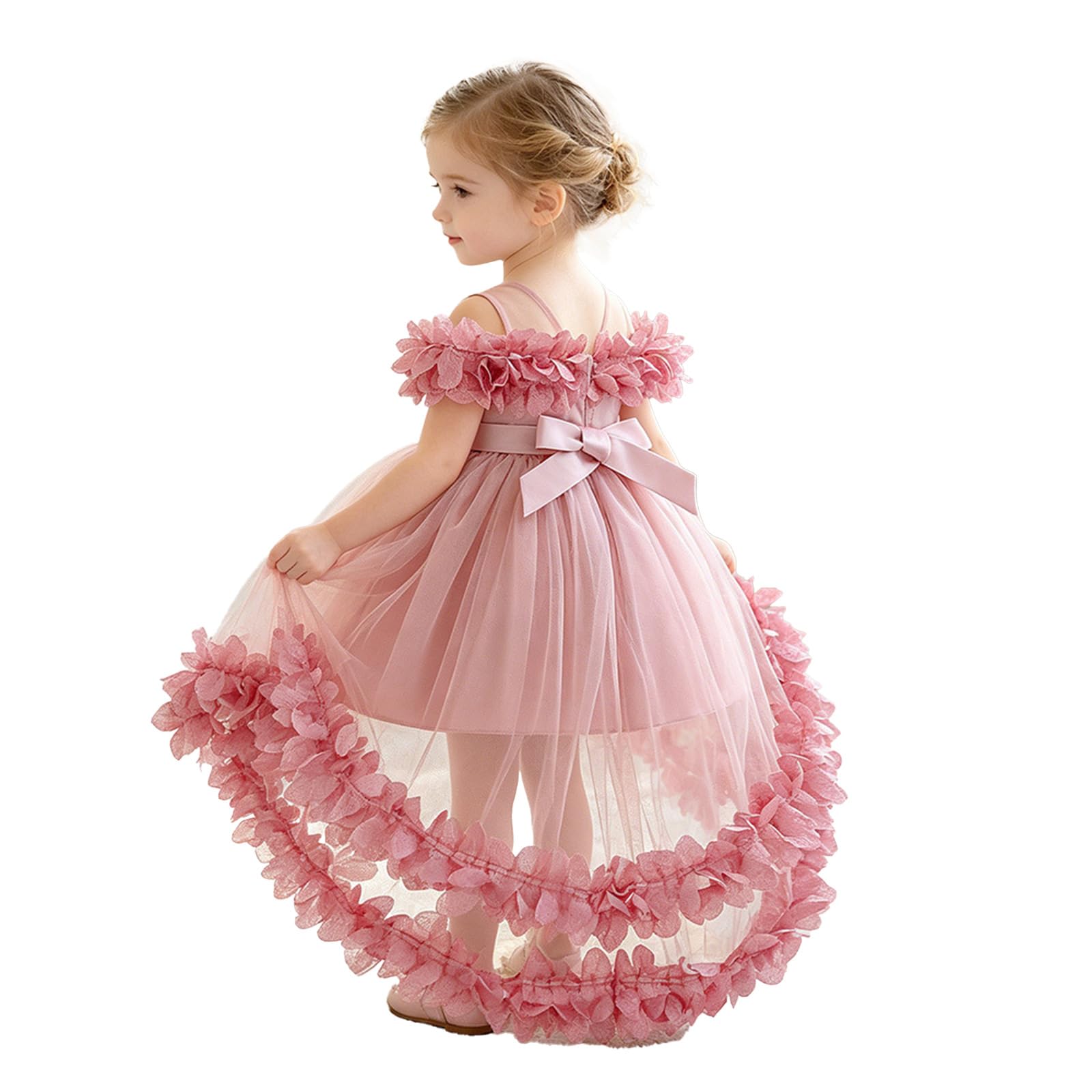 Robe de petite fleur pour bébé style tutu sans manches en mesh - 8