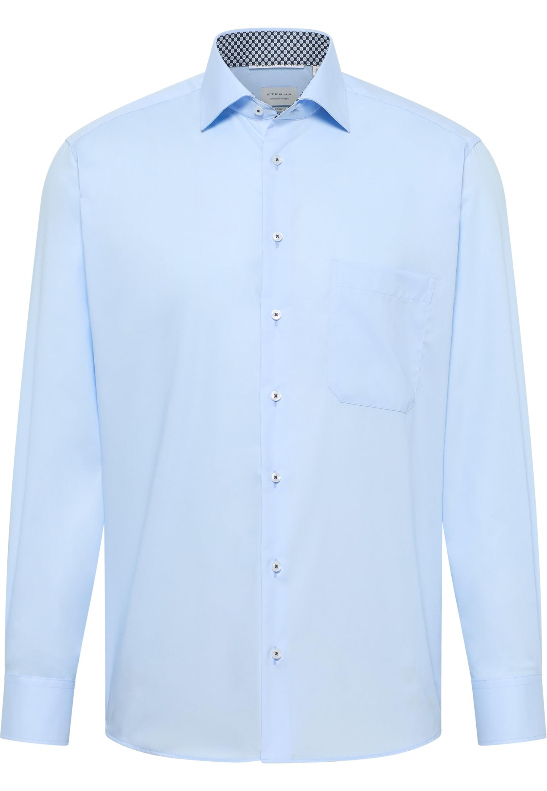 ETERNA Langarm Hemd COMFORT FIT Pinpoint unifarben mit Classic Kent Kragen