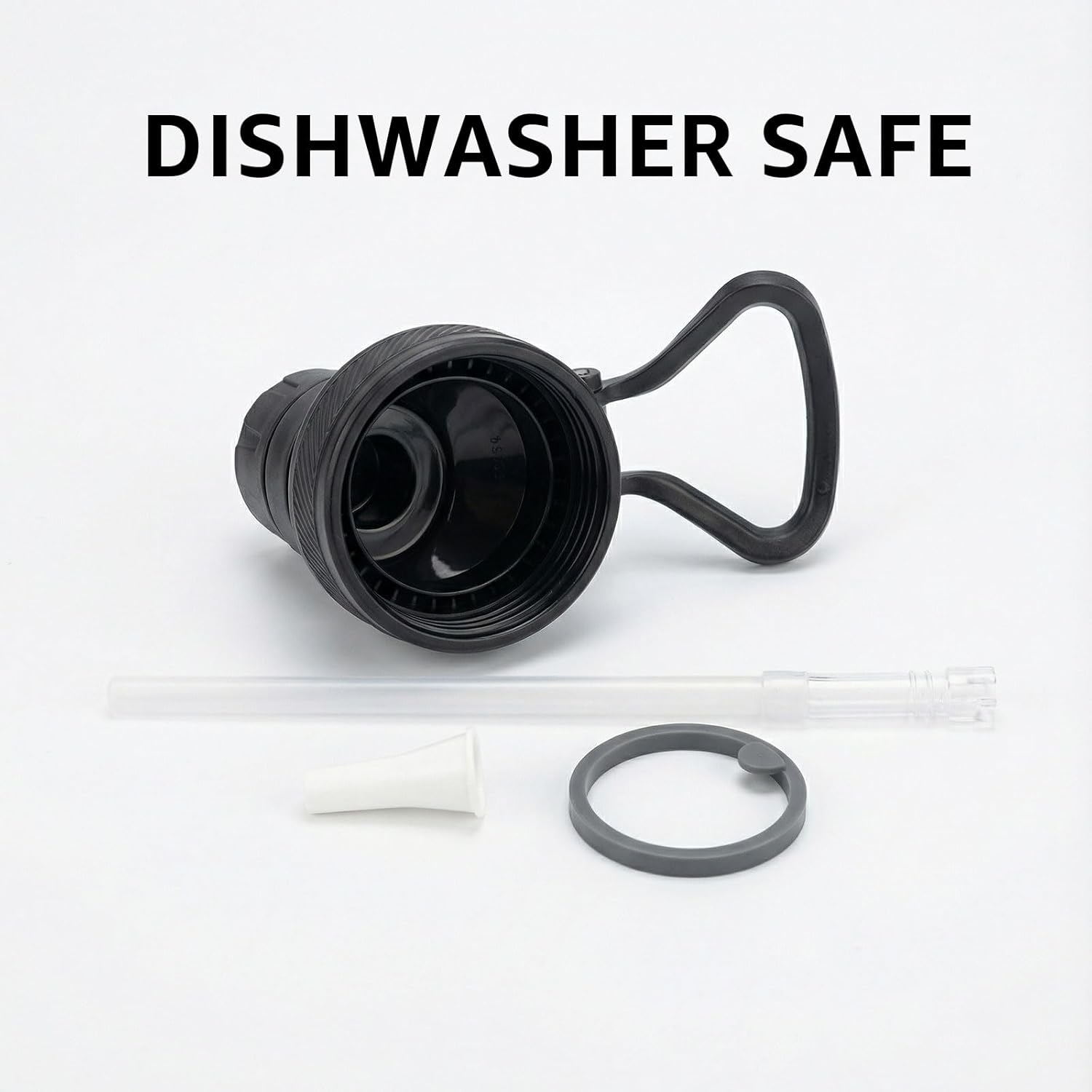 Black 24 oz Leak Proof Water Bottle Insulated with Straw and Lid,Bpa Free Stainless Steel Tumbler,Lightweight Titanium Water Bottle with Strap - Image 5