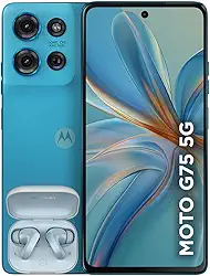 Smartphone Motorola Moto g75 5G + Moto Buds - 256GB 16GB (8GB RAM+8GB Ram Boost) e 50MP Sony Lytia 600 Camera Moto AI Ultrarresistencia militar - Azul Vegan Leather