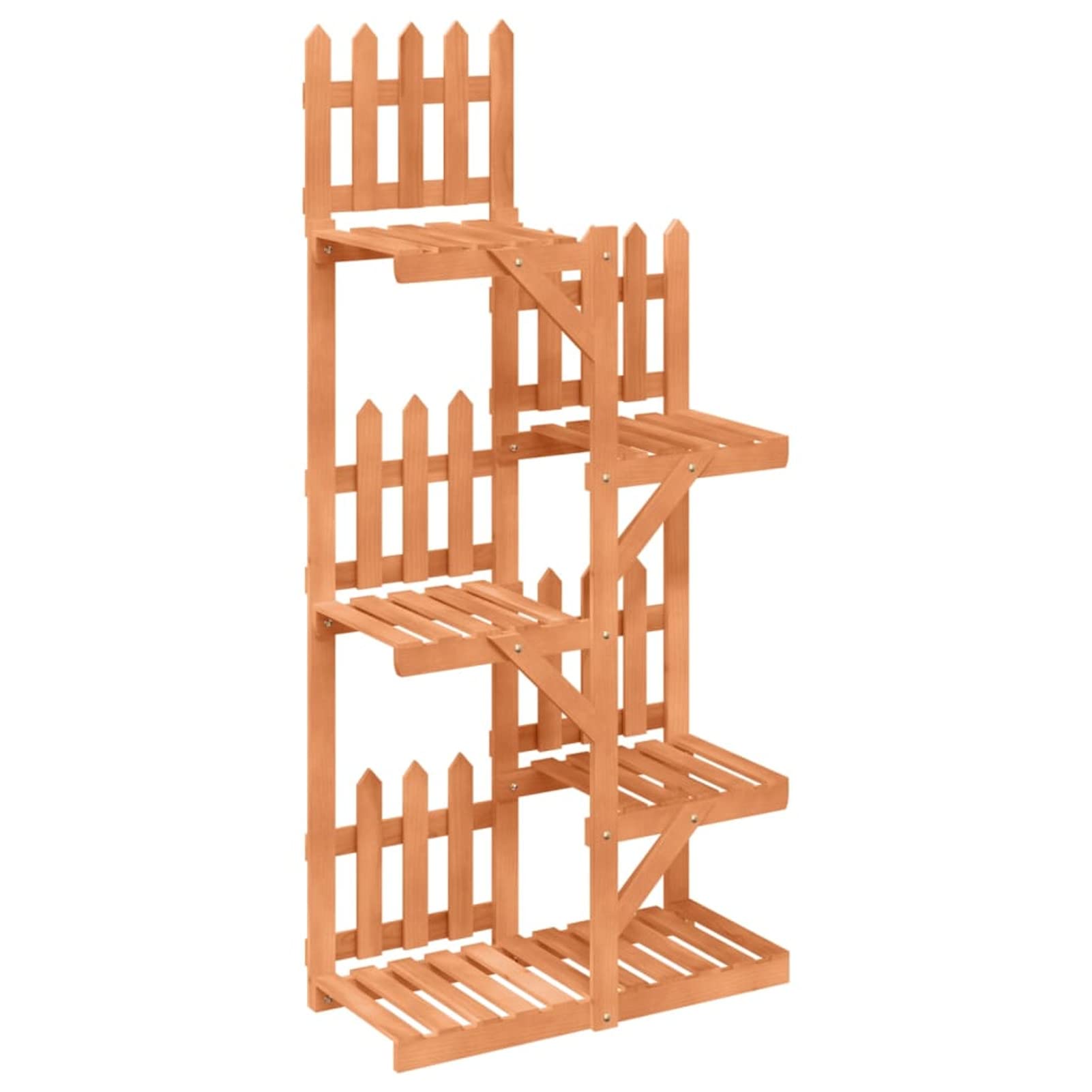 ZEYUAN Blumenständer, Pflanzentreppe Outdoor, Blumentreppe Draußen, Pflanzenregal, Pflanzenständer, Blumenregal, Balkon Möbel, 60x25x130 cm Massivholz Tanne