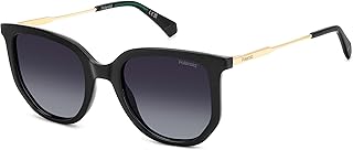 نظارة شمسية مستقطبة انيقة للنساء من هابي فيجن باطار اسود وحماية ممتازة من الاشعة فوق البنفسجية 400 - خفيفة الوزن ومريحة ومناسبة للارتداء اليومي - مقاس 51 - بولارويد