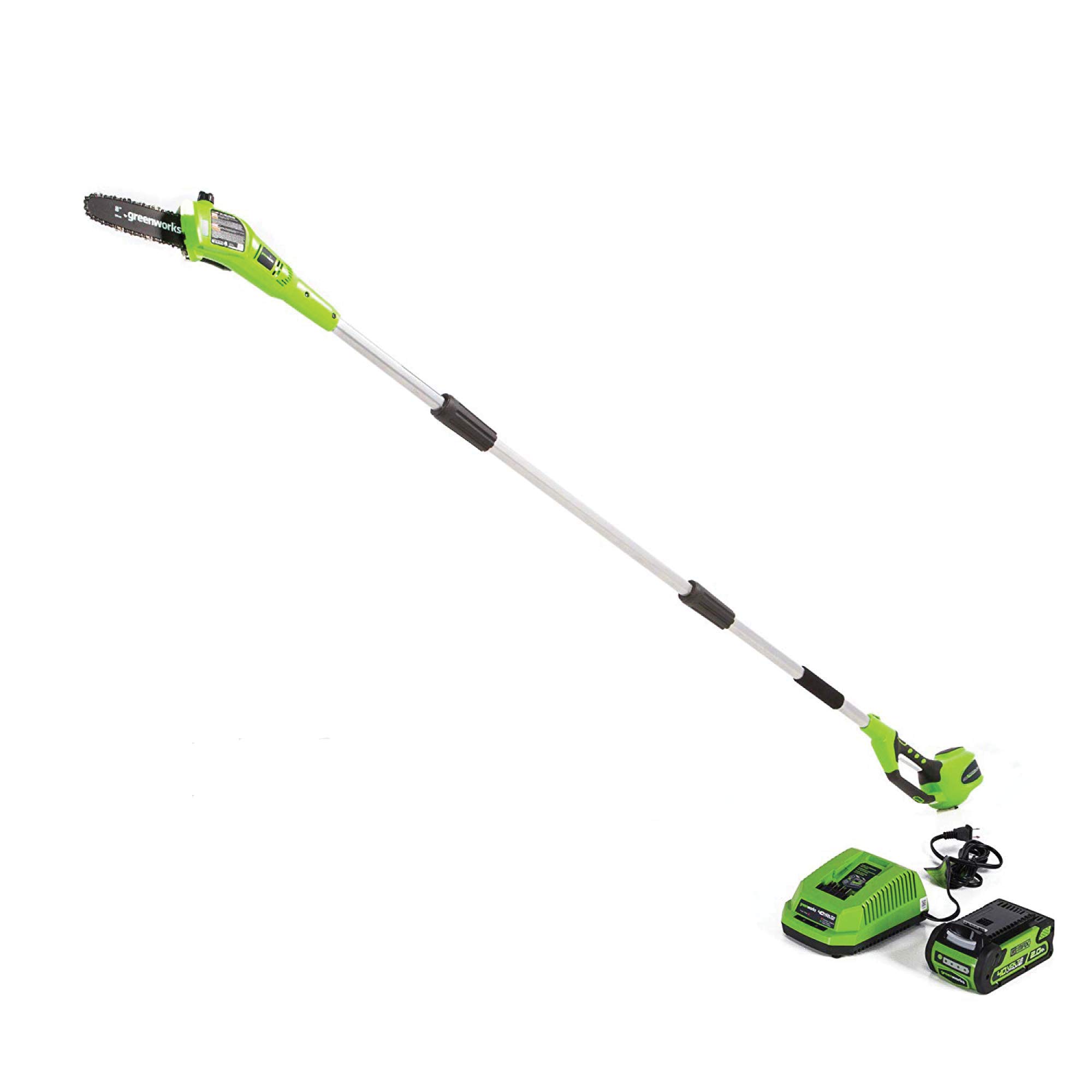 Greenworks 8 in. 40-Volt Battery Cordless Pole Saw with 2.0Ah Battery and Charger
