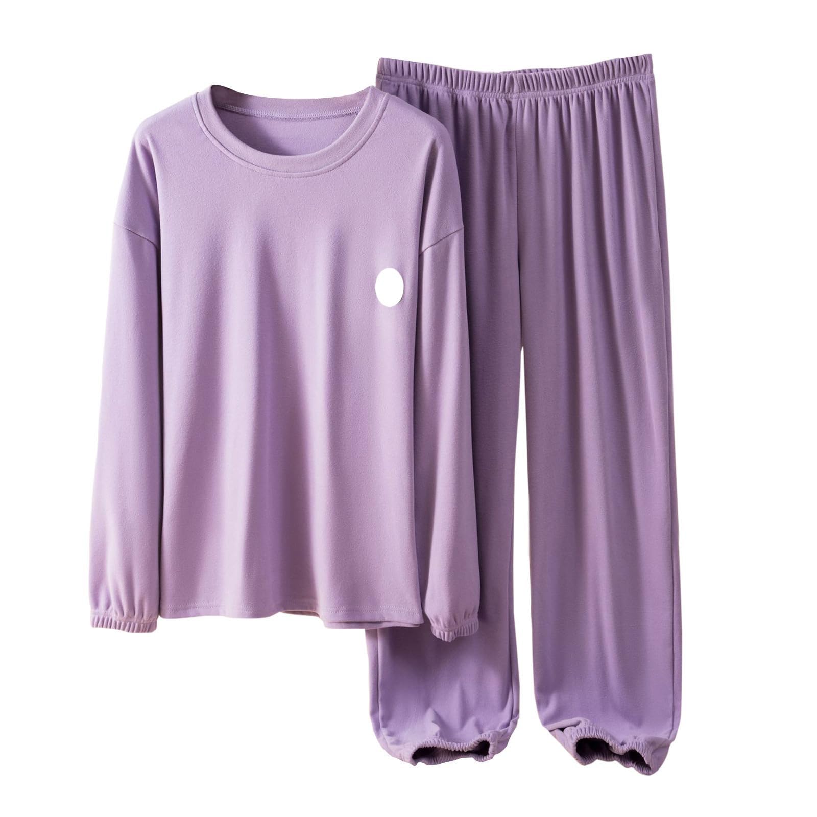 Sleepwear Co Ord - Set pigiama da donna con maglia e pantaloni da notte
