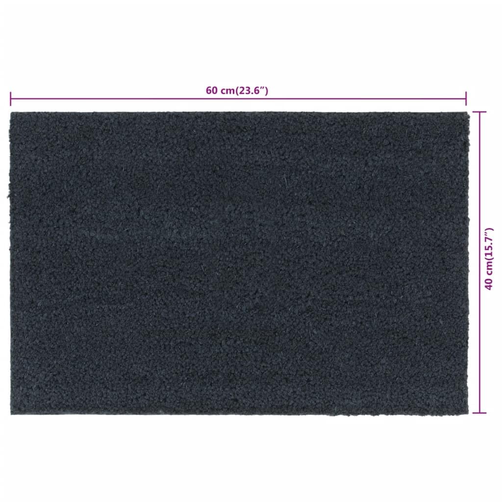Fußmatten 2 STK. Dunkelgrau 40x60 cm Kokosfaser getuftet, Schmutzfang Abtreter mit Rutschfester PVC Unterseite für Eingang Flur Terrasse Garten, sauberlauf im Alltag