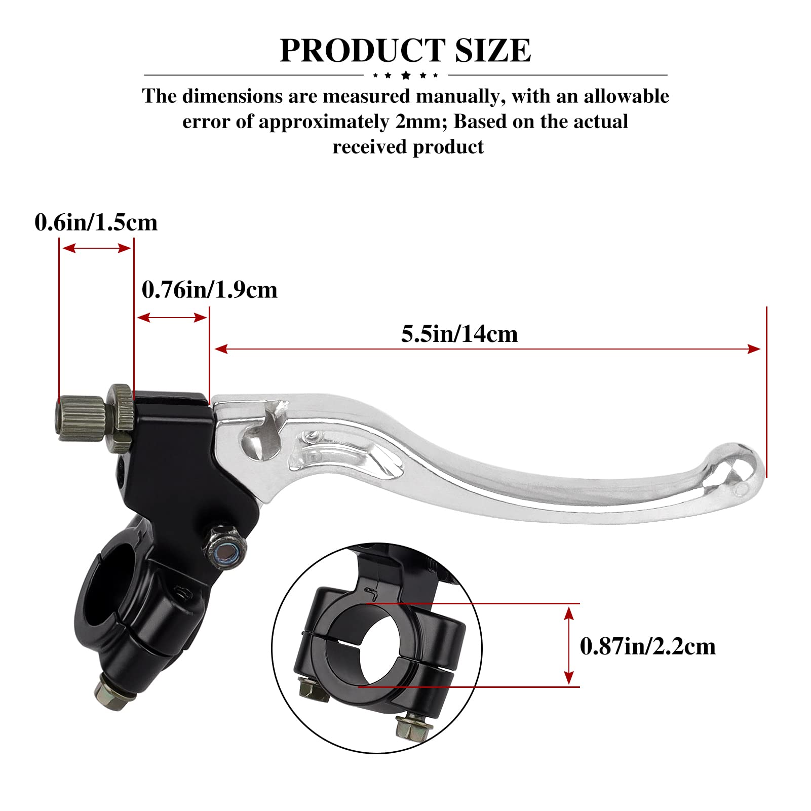 Altamejor moto anteriore sinistro frizione freno leva 50cc-125cc Dirt Pit Bike idraulico frizione cilindro 22mm 7/8 pollici