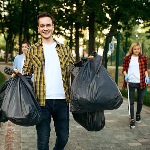 AiTodos® 30PCS Worki na Śmieci 100L, Czarne, Łącznie 3 Rolki, 10 Sztuk w Rolce, Worki na Śmieci o Dużej Pojemności(95×80cm)