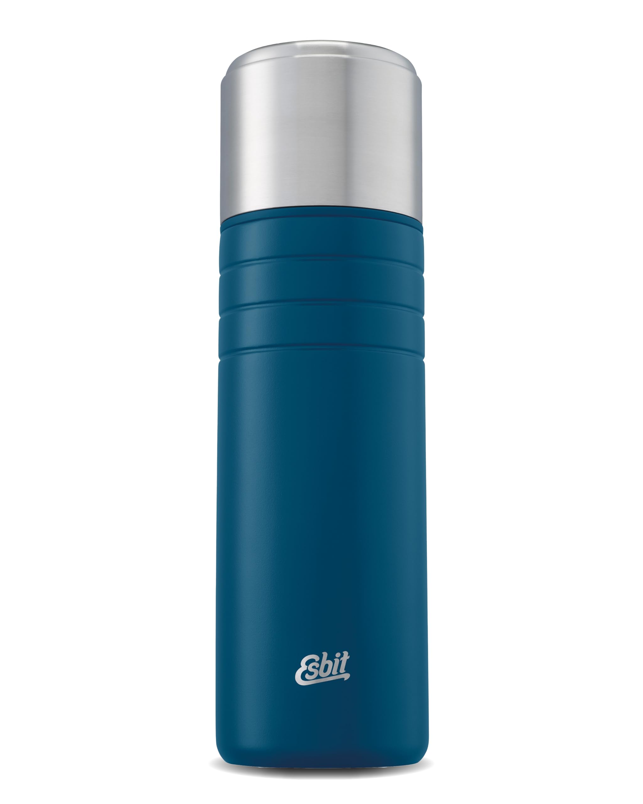 Esbit Isolierflasche Majoris mit Becher - Trinkflasche 1000 ml aus Edelstahl in Polar Blue - für warme und kalte Getränke