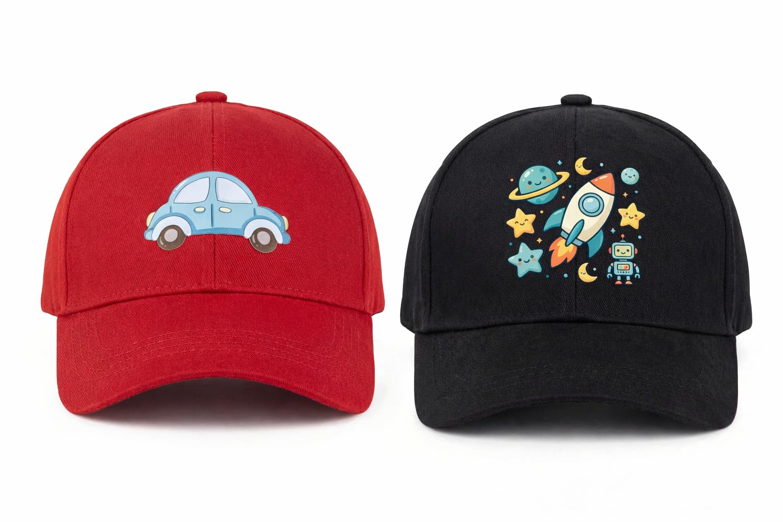 Kids Cotton Sports Summer Cap Combo for Girls Boys Kids Wear Baseball Cap with Graphic | Summer Head Cap Hats for Boys & Girls,Unisex Kid Topi Suitable for Age 2 to 12 Years-2pcs-picture-14