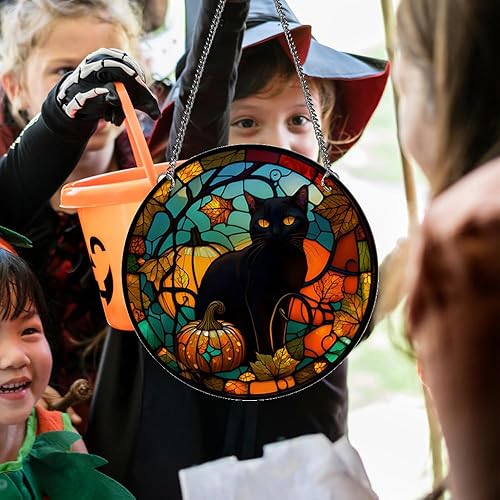 Miniatura 6 de Colgante de ventana de acrílico, colgante de ventana de gato negro, decoración de pared de gato para amantes de los gatos, gato negrocuervo para