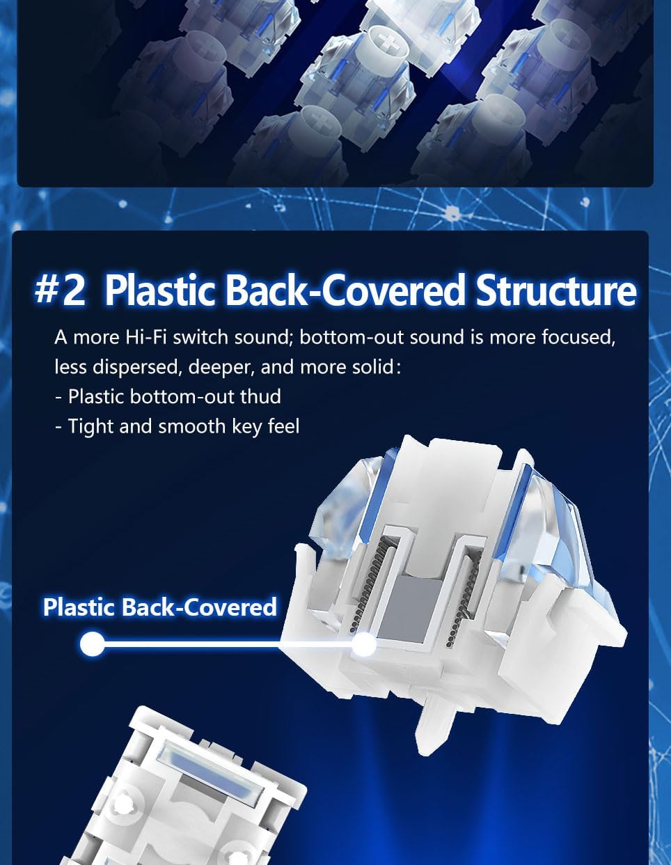KPREPUBLIC Unionwell BingYao Magnetic Switch Ice Shine Switch RGB Linear for Magnetic Keyboard Pre Lubed Long Spring 45g 480Gs (UnionWell Ice Shine Switch x70)