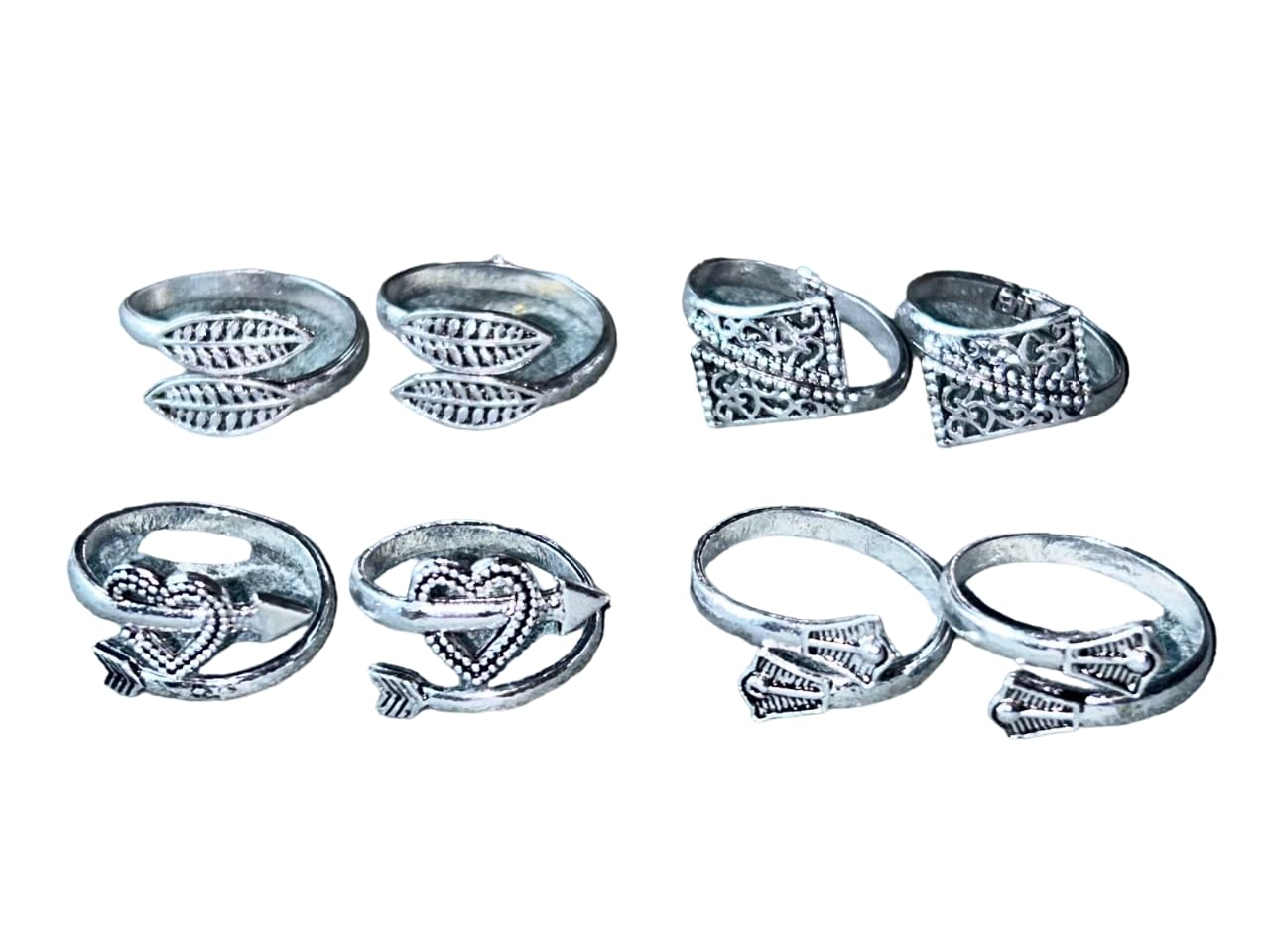 Women & Girls Metal Fancy Glossy finish Toe Ring Adjustable Bichiya/Leg Finger Ring_Combo_4 (A_C_P_110805_Silver)-image-34