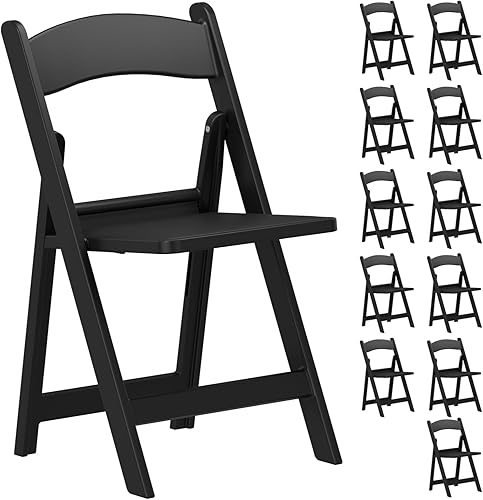 Miniatura 9 de Sillas plegables de resina con cojín, paquete de 4 sillas plegables blancas, sillas de plástico ligeras, cómodas sillas plegables para bodas,