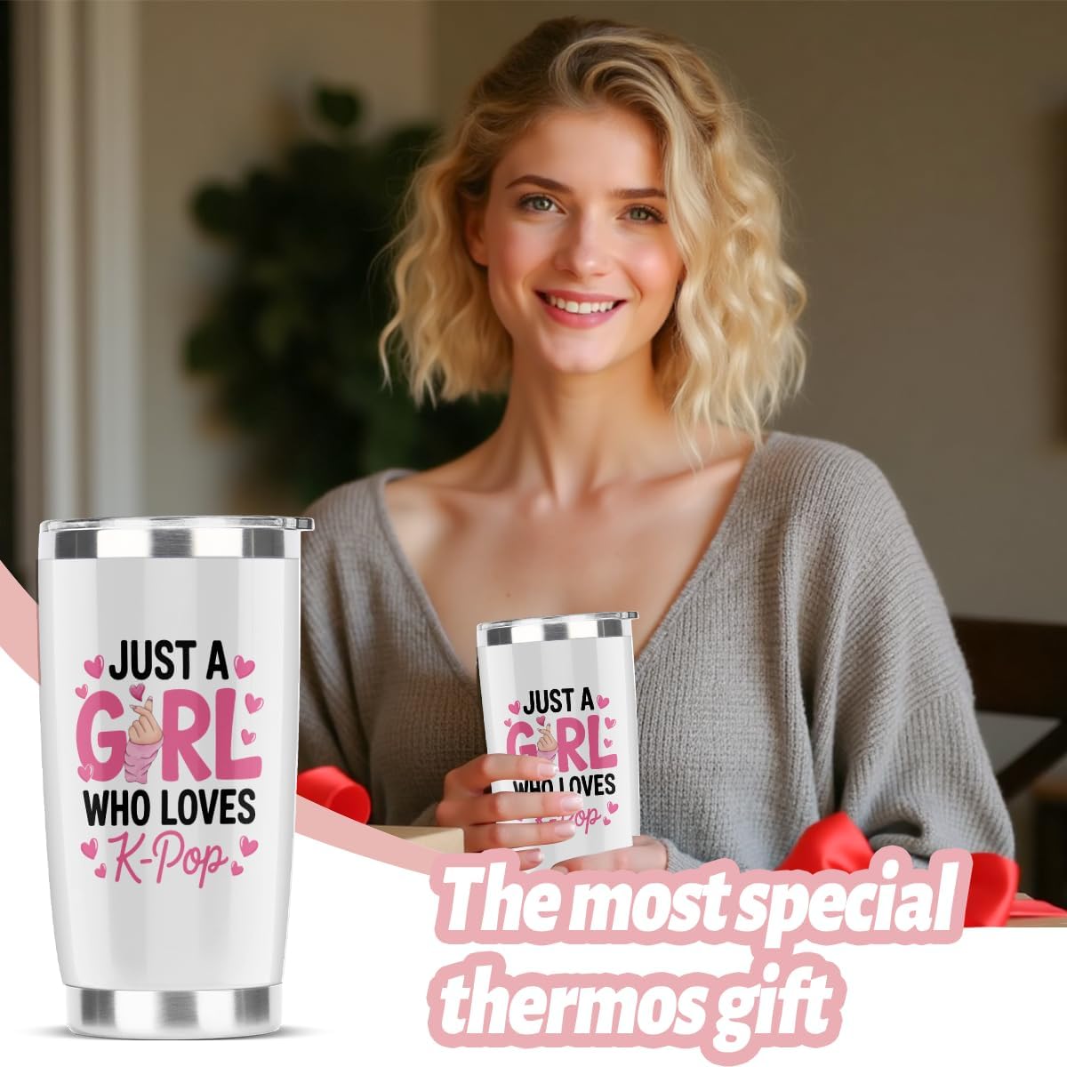 Kpop K-pop Gifts for Girls, Stainless Steel Tumbler With Lid and Straw 20oz/590ml for Korean Pop Lovers, Friends for Christmas,Birthday White - Image 6