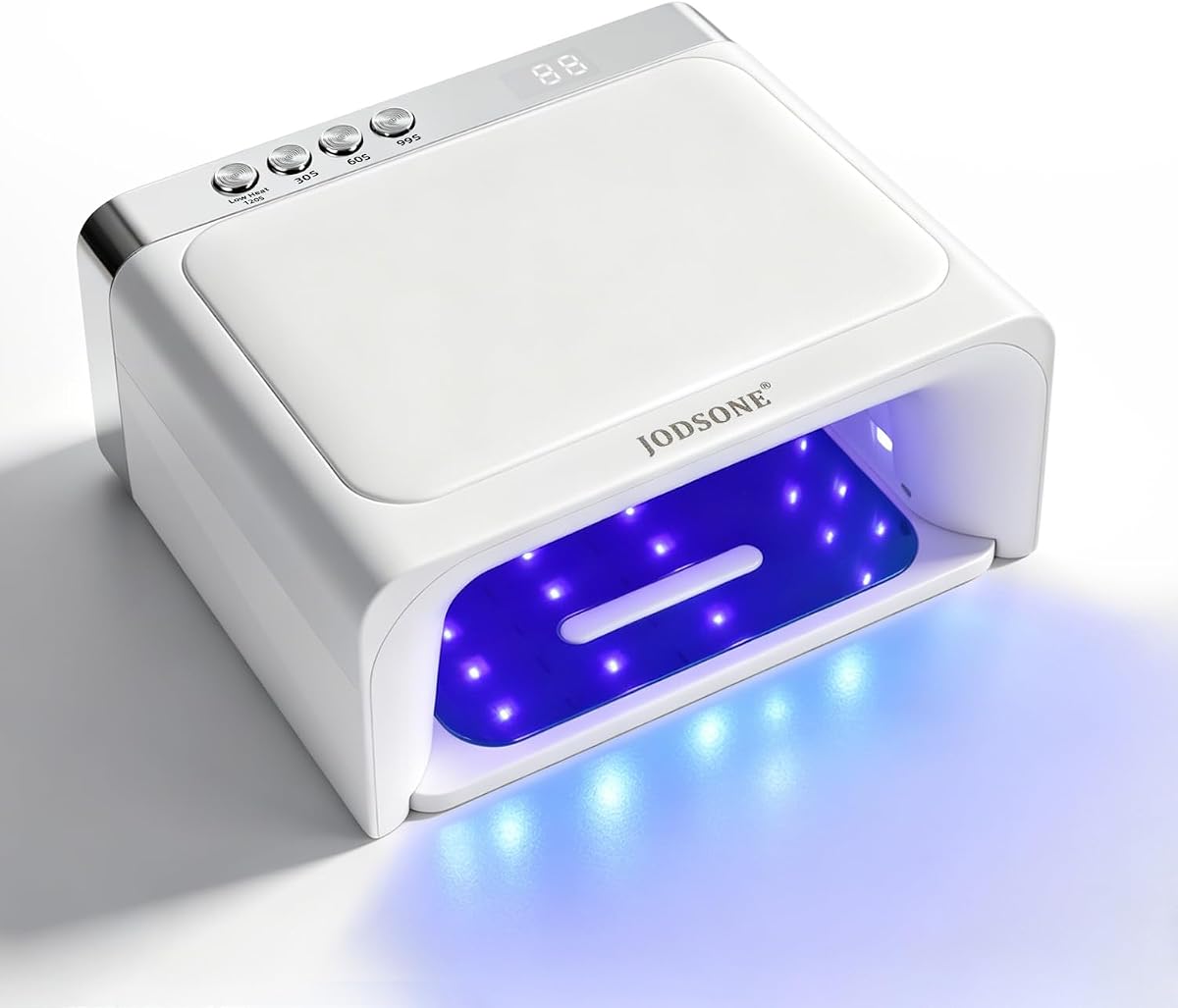 JODSONE Nail Curing Lamp U V LED Gel Nail Lamp with Arm Rest Magnetic Detachable Tray 4 Timer Modes LCD Display Infrared Sensor