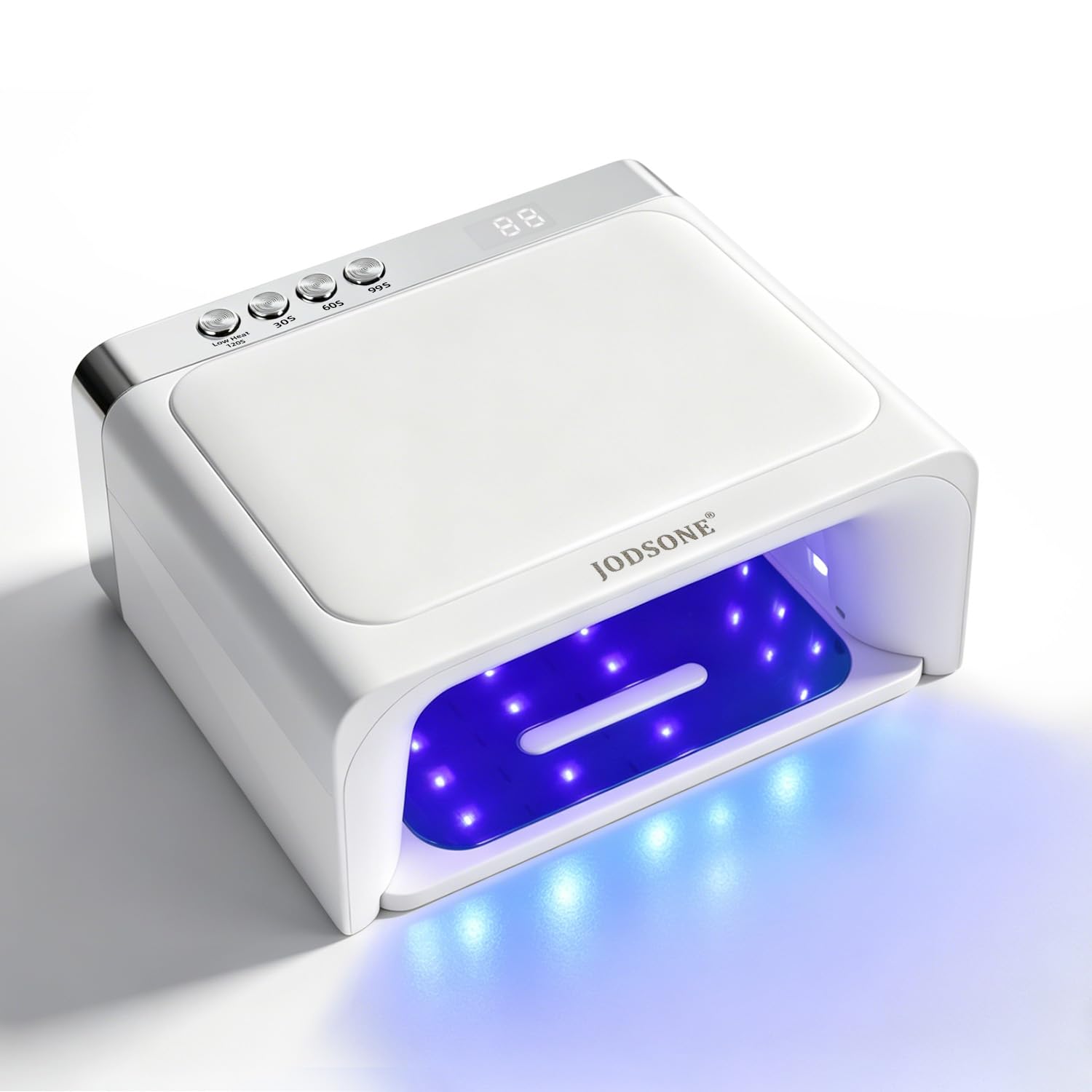JODSONE Professional Nail Curing Lamp High Power U V LED Gel Nail Lamp with Arm Rest Magnetic Detachable Tray 4 Timer Modes LCD Display Infrared Sensor