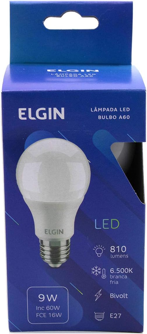 Kit Lampada led 9W 6500k Branco Frio Bivolt - Elgin - 10 Unidades