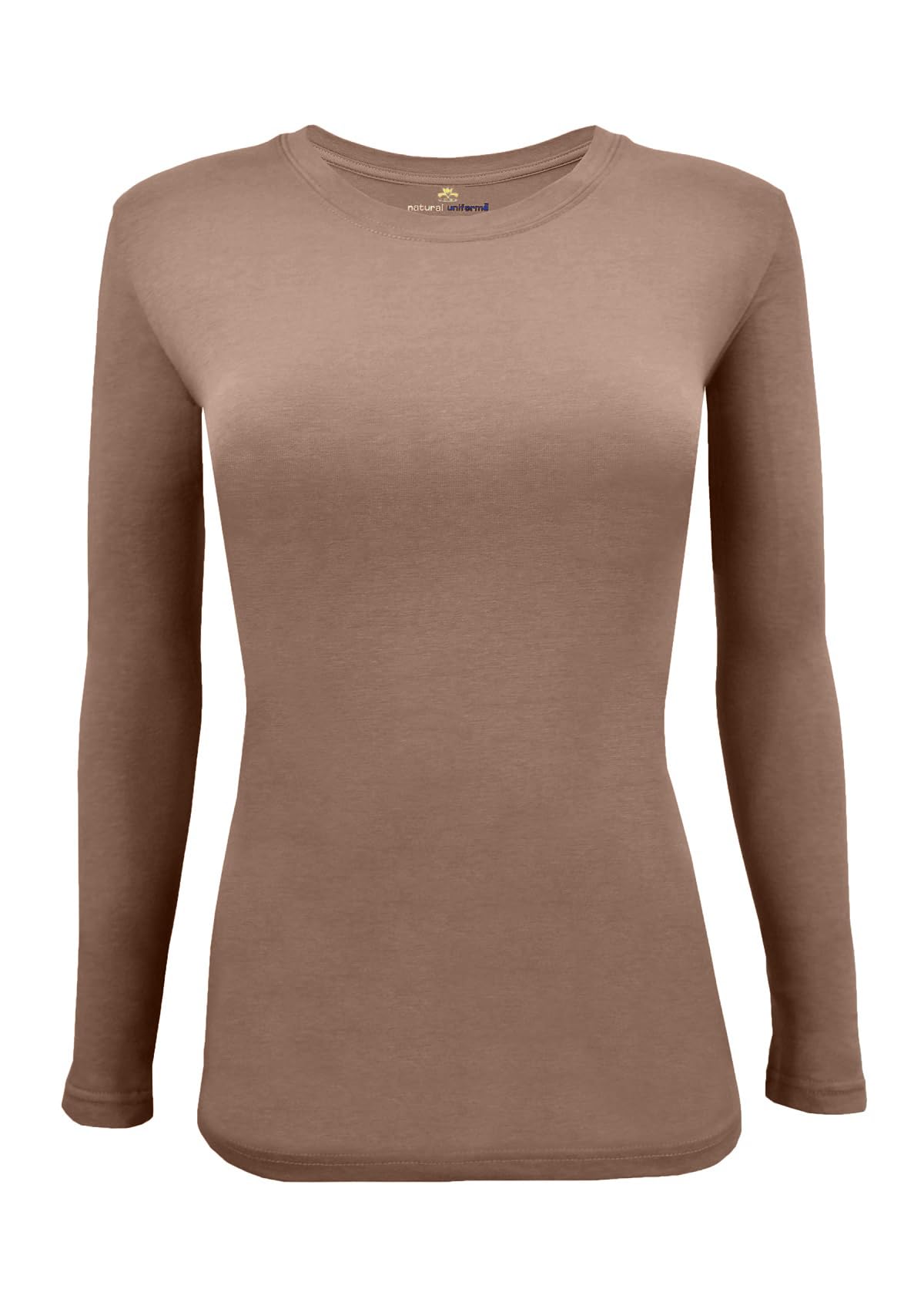 Natural Uniforms Women’s Long Sleeve Underscrub T-Shirt – Cotton Blend Scrub Base Layer for Nurses &amp; Medical Professionals