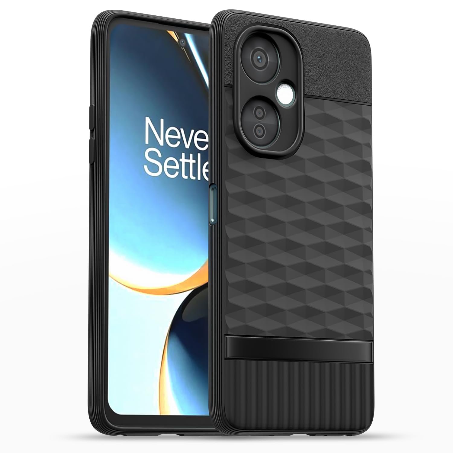 Pikkme Back Cover for OnePlus Nord Ce 3 Lite 5G Camera Protection 3D Hexa Cube Design Silicone Protective Bumper Case (Black)-image-21