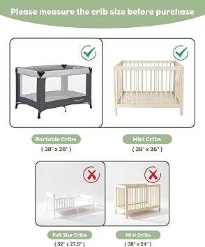 3x38x26 Portable Crib Mattress