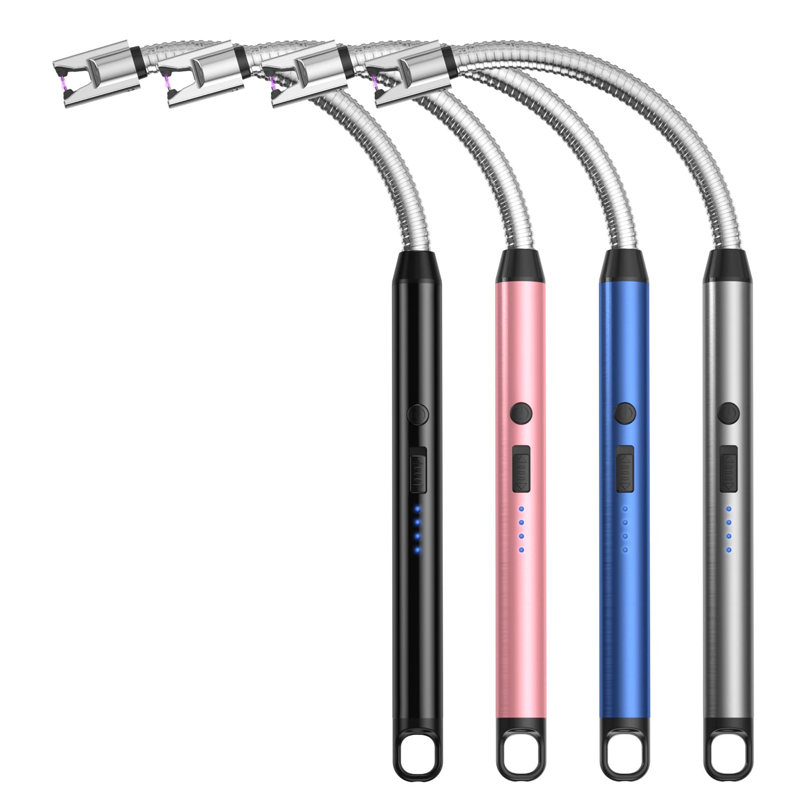 4 Pack Candle Lighter Windproof Flameless Electric Lighter Upgraded Plasma USB Rechargeable Long Arc Lighters Matches for Birthday