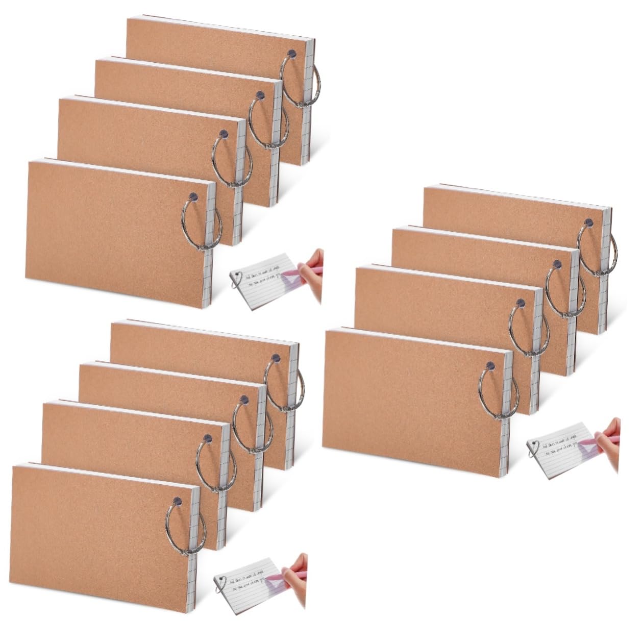 3 Sätze Ring Linierte Karteikarten Lernkarten Farbige Notizkarten Notizblöcke Taschenkarten Vokabelkarten Linierte Notizkarten Karteikarten in Großen Mengen Papier Weiß 4 Stück * 3 NUOBESTY