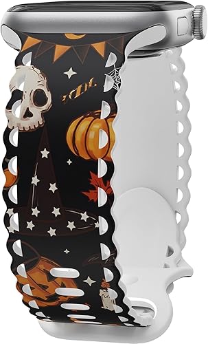 Miniatura 9 de Compatible con Apple Watch Band de 41mm 40mm 38mm 49mm 45mm 44mm 42mm para Mujeres Niñas, Correas Deportivas de Silicona Suave con Estampado Floral