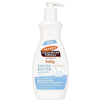 Palmers Baby Lotion, Cocoa Butter Formula Body Lotion, 13.5 Fl Oz, Gentle Baby Moisturizer for Delicate Skin with Vitamin E & Aloe, Hypoallergenic, 48Hr Moisture, Dermatologist Tested Baby Essentials