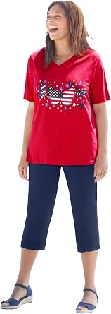 Catherines Womens Plus Size Stars & Shine Tee