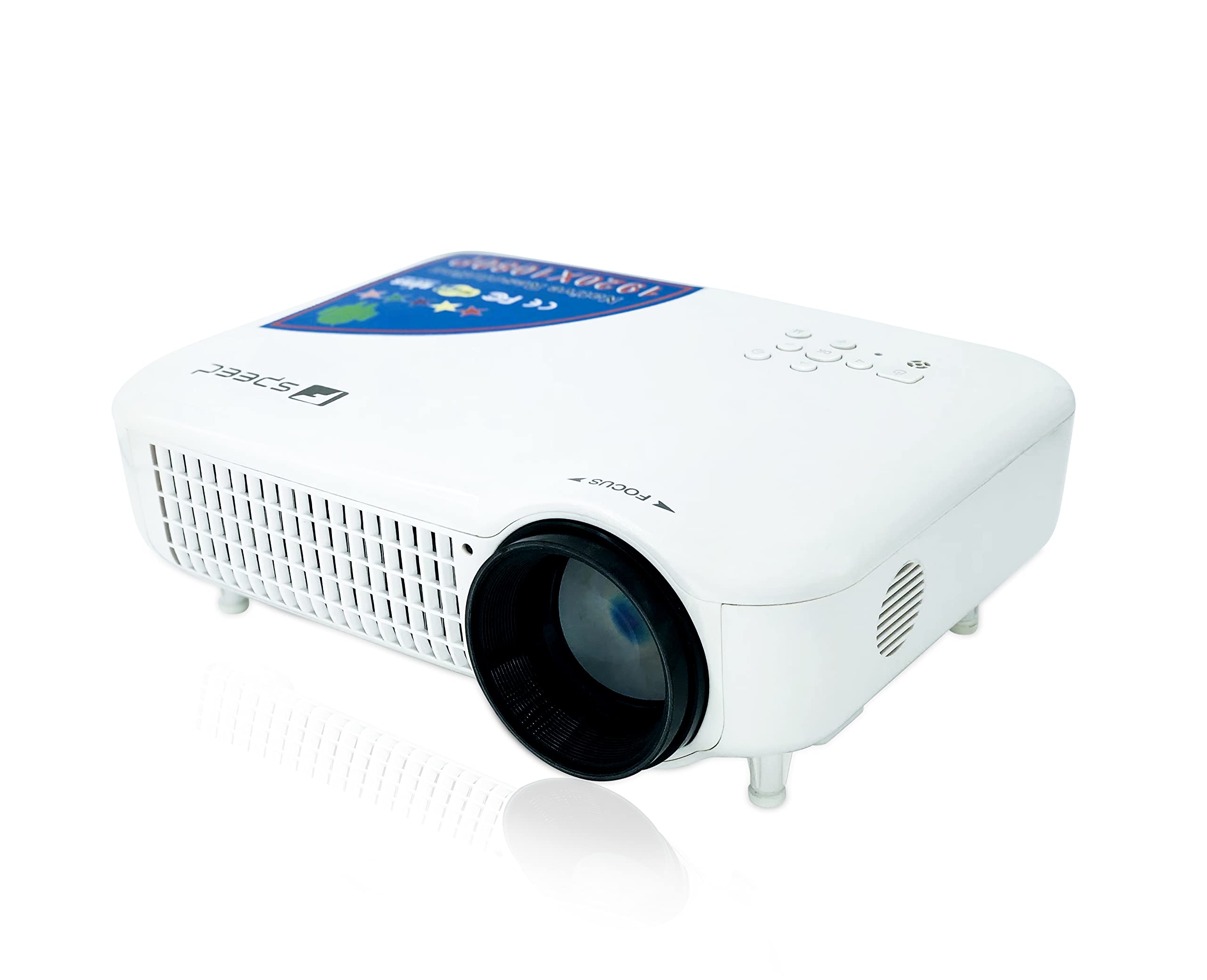 FSPEED Projector Android WiFi Full HD LED-7018 1920 * 1080P USB HDMI SD Card Built-in Speakers for Gaming, Movies, Office Meetings, Coffee and Hookah Shops (LED-7018)