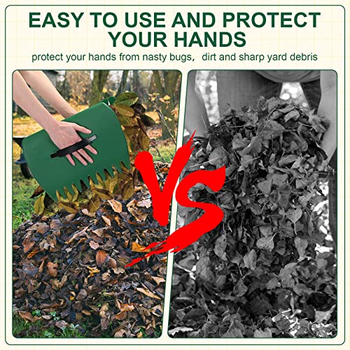 6 Pcs Leaf Garden Hand Green Scoop Plastic Large Hand Rake Leaf Claws Ergonomic Leaf Grabber For Picking Up Yard Leaves Lawn Garbage Trash Debris Grass Clippings #TOP2