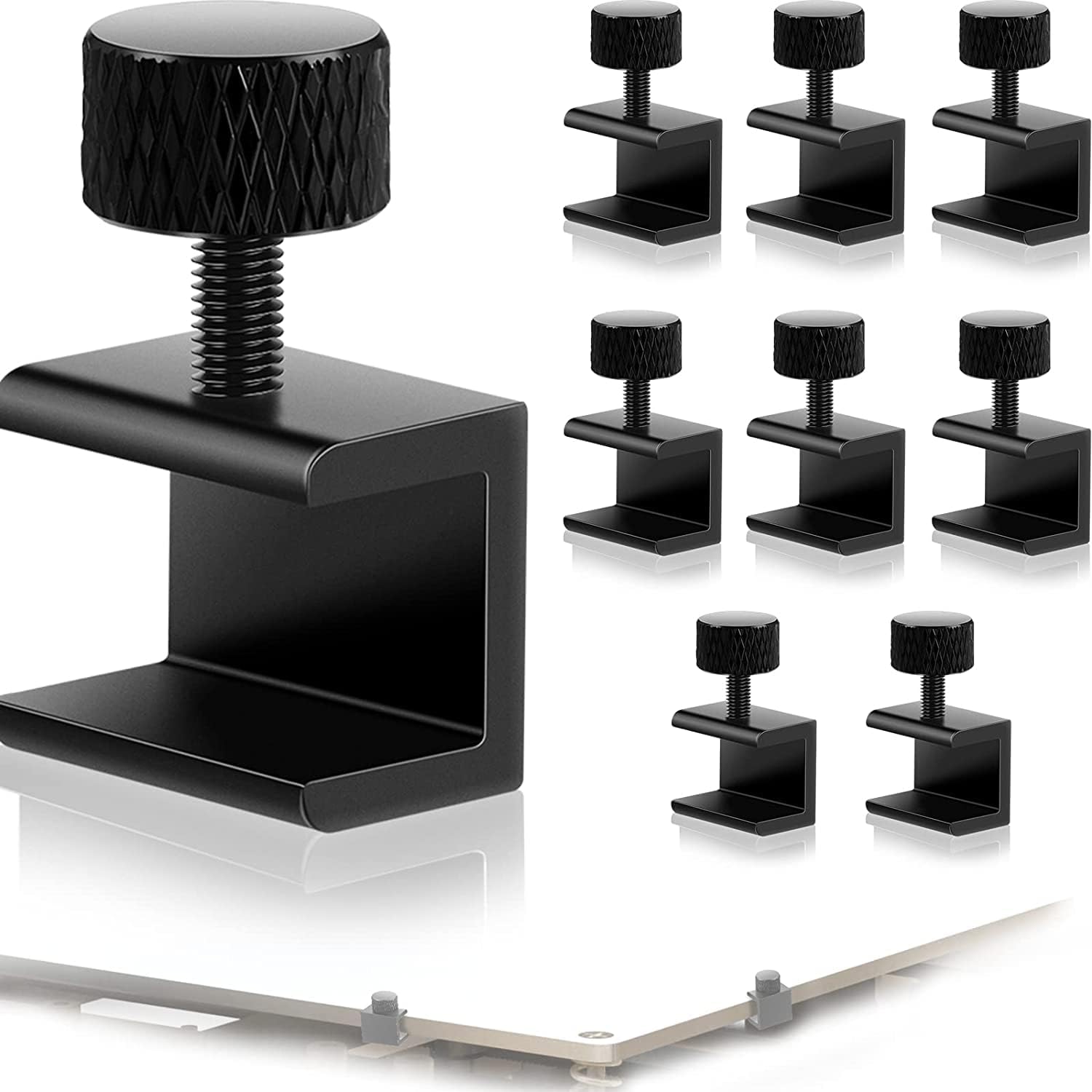 Azonee 3D Printer Glass Bed Clips Clamps Adjustable Fixed Clips Compatible with Ender 3/3 Pro/V2, Ender 5/CR-10, CR-20 Pro, CR-10S, Aluminum Alloy 3D Printer Accessories 3D Printer Heat Bed Clips (8)