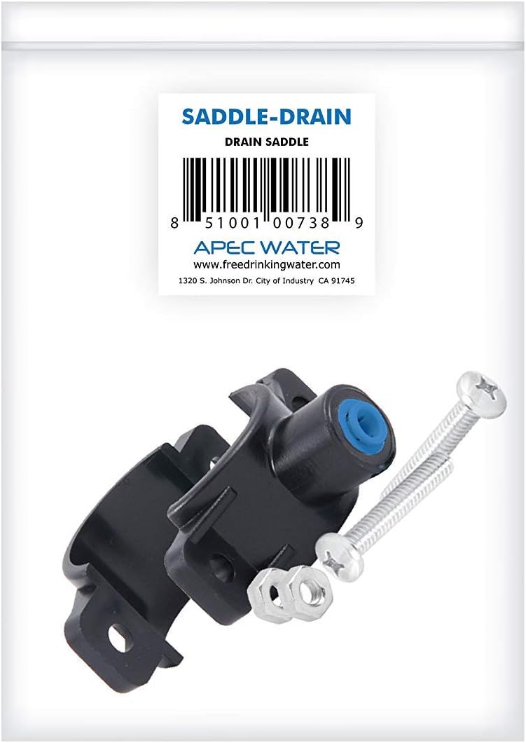 APEC Water Systems Drain Saddle Valve with 1/4" Quick Connect for Under-Sink Reverse Osmosis System (Saddle-Drain)
