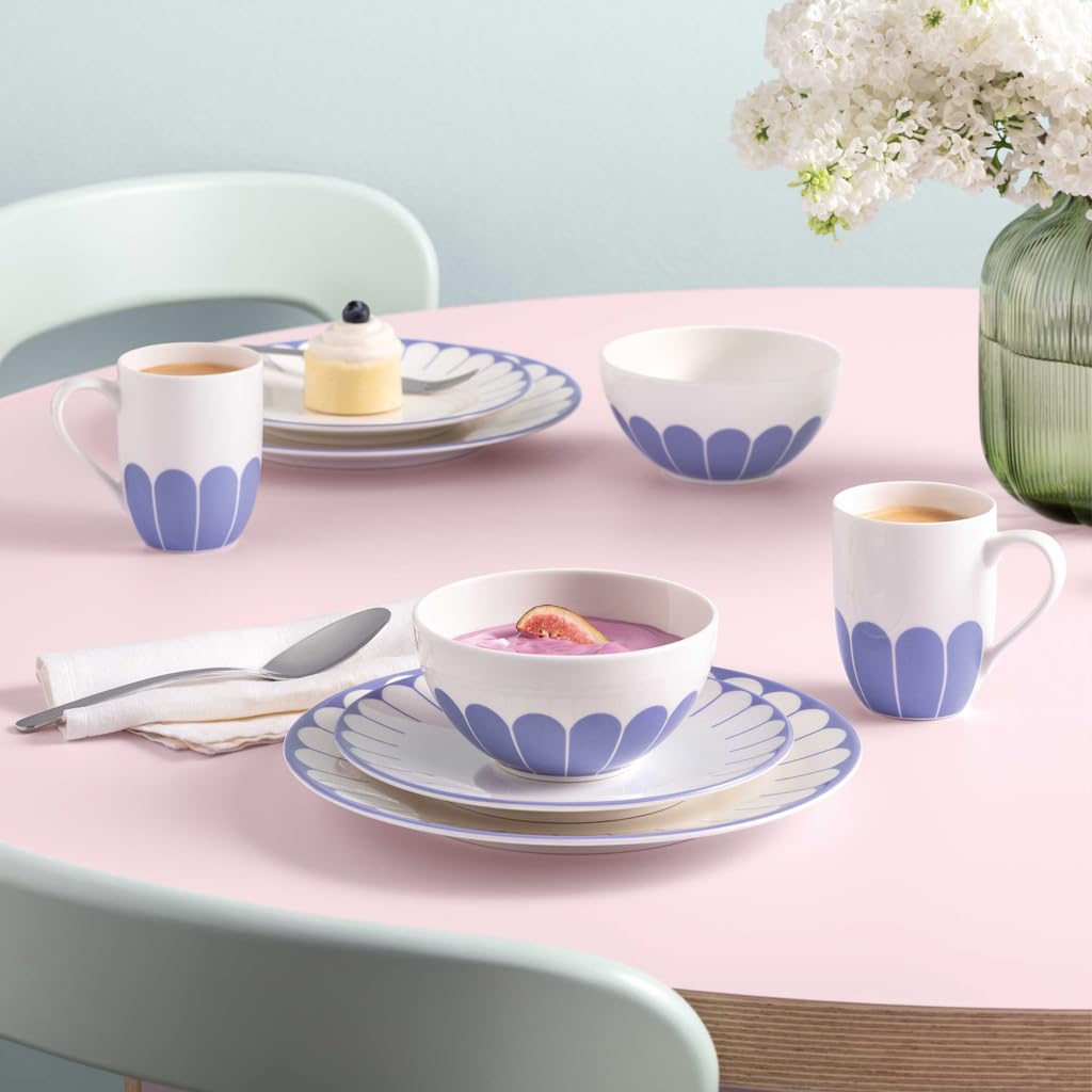 Villeroy & Boch - Fleur bleu miseczka do musli niebieska, można myć w zmywarce i używać w mikrofalówce, miseczka na jogurt i przekąski, miska, mała miska do ramenu, kwiatowy wzór, porcelana Premium
