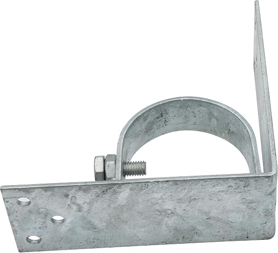 4 Pieces Chain Link Fence Wood to Metal Posts Corner Adapter, Galvanized Steel Bracket for 2-1/2 (2-3/8 OD) Fences Rods Tubes