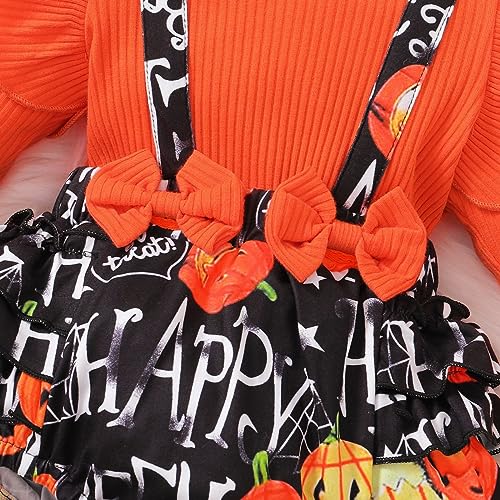 My First Halloween Baby Girl Outfit Ruffled Long Sleeve Onesi