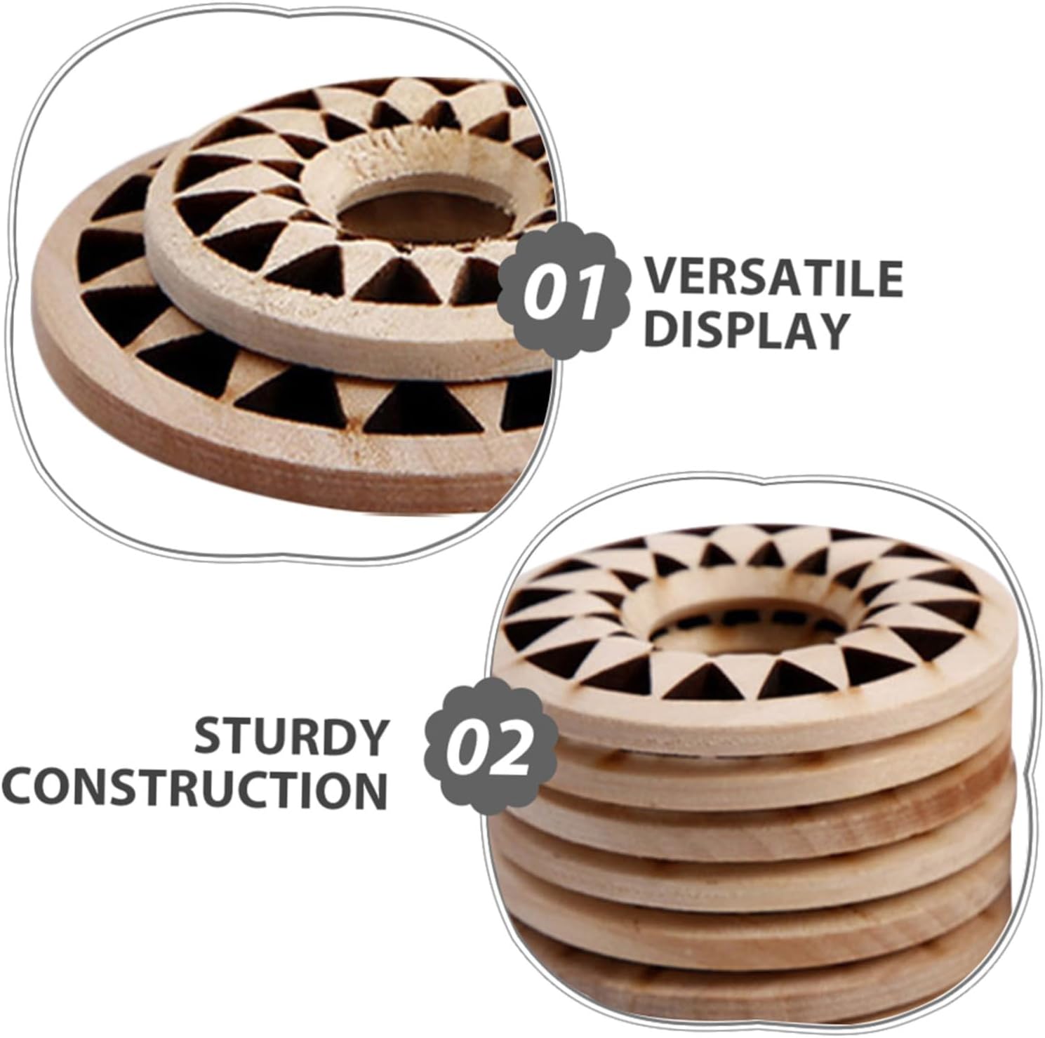 36pcs Wooden Crystal Sphere Holder Stand for Decorative Items