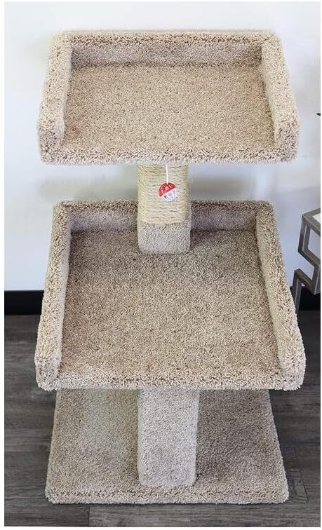 HomeStock Cat Tree Perch for Large Cats - Durable Cat Play Tower Beige