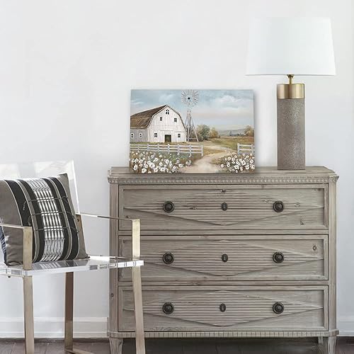 Miniatura 5 de Arte de pared de granero antiguo de granero pintado a mano, pintura de granero y flores, decoración de pared rústica para dormitorio, decoración de