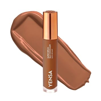 YENSA Super Serum Silk Concealer - Full Coverage Undereye Concealer & Peptides Serum for Face - Enriched with Vitamins C & E, Bakuchiol & Superfoods to Boost Radiance - Deep 1 0.2 Fl oz