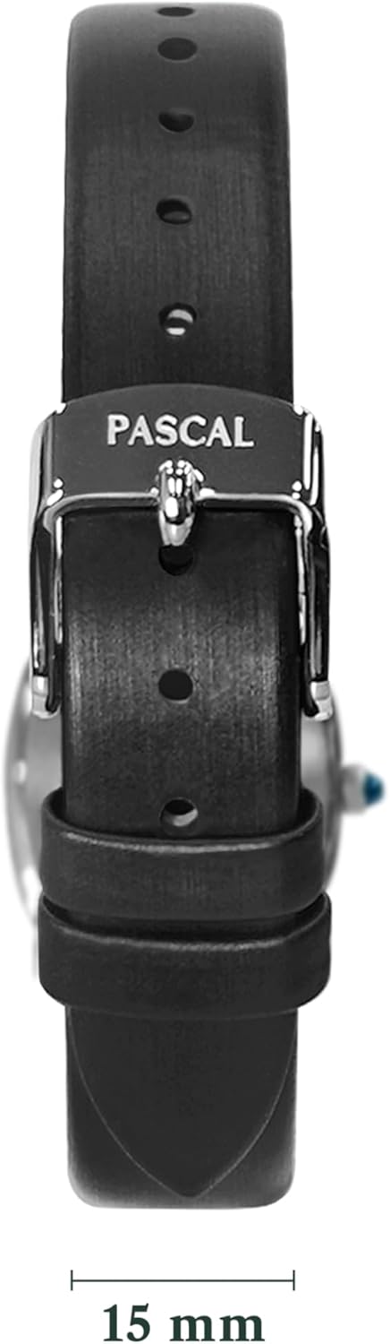 PASCAL Women's Oval Bubble Diamond Watch Leather Strap, Swiss Quartz Ladies Watches, Sapphire Crystal, Diamond Markers, Vintage-Inspired Dress Watch, 3ATM Waterproof (Gift for Her) - Image 4