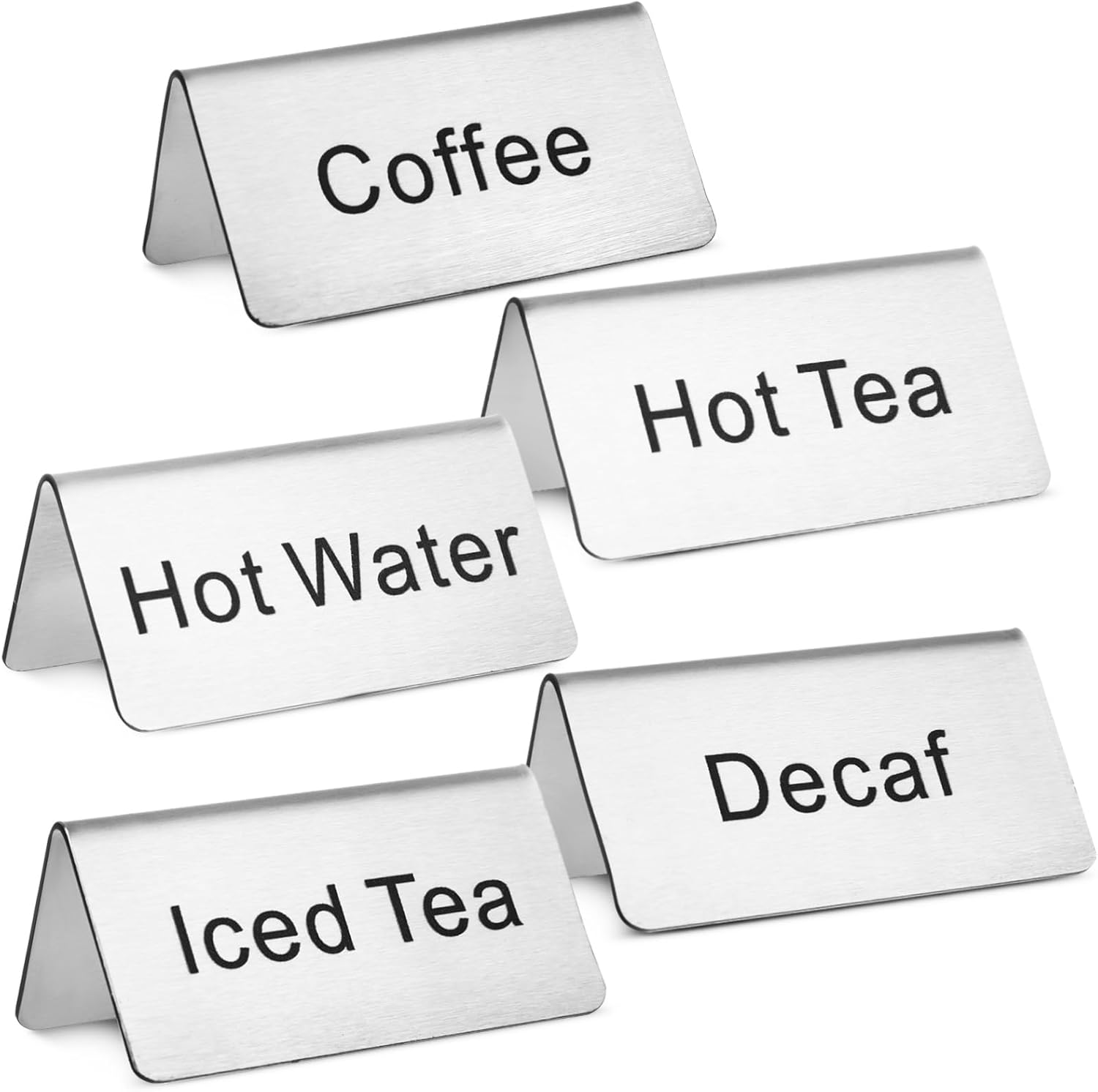 OUNONA 25pcs Food Service Table Signs Stainless Steel Beverage Signs Easy to Read for Restaurant Cafe