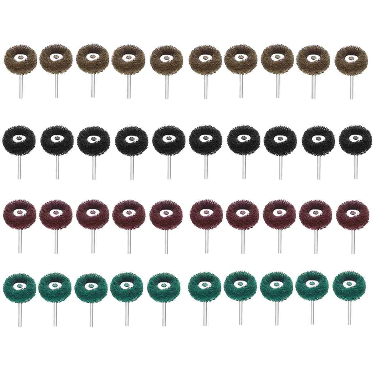 Pack of 40 Polishing Kit Buffing Wheels Set Abrasive Polishing Wheel for Power Rotary Tool Mixed Colors 80-400 Grit