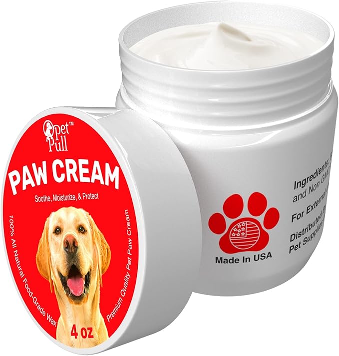 Pet Pull Paw Cream (4 oz) Dog Paw Protector for Heat, Cold