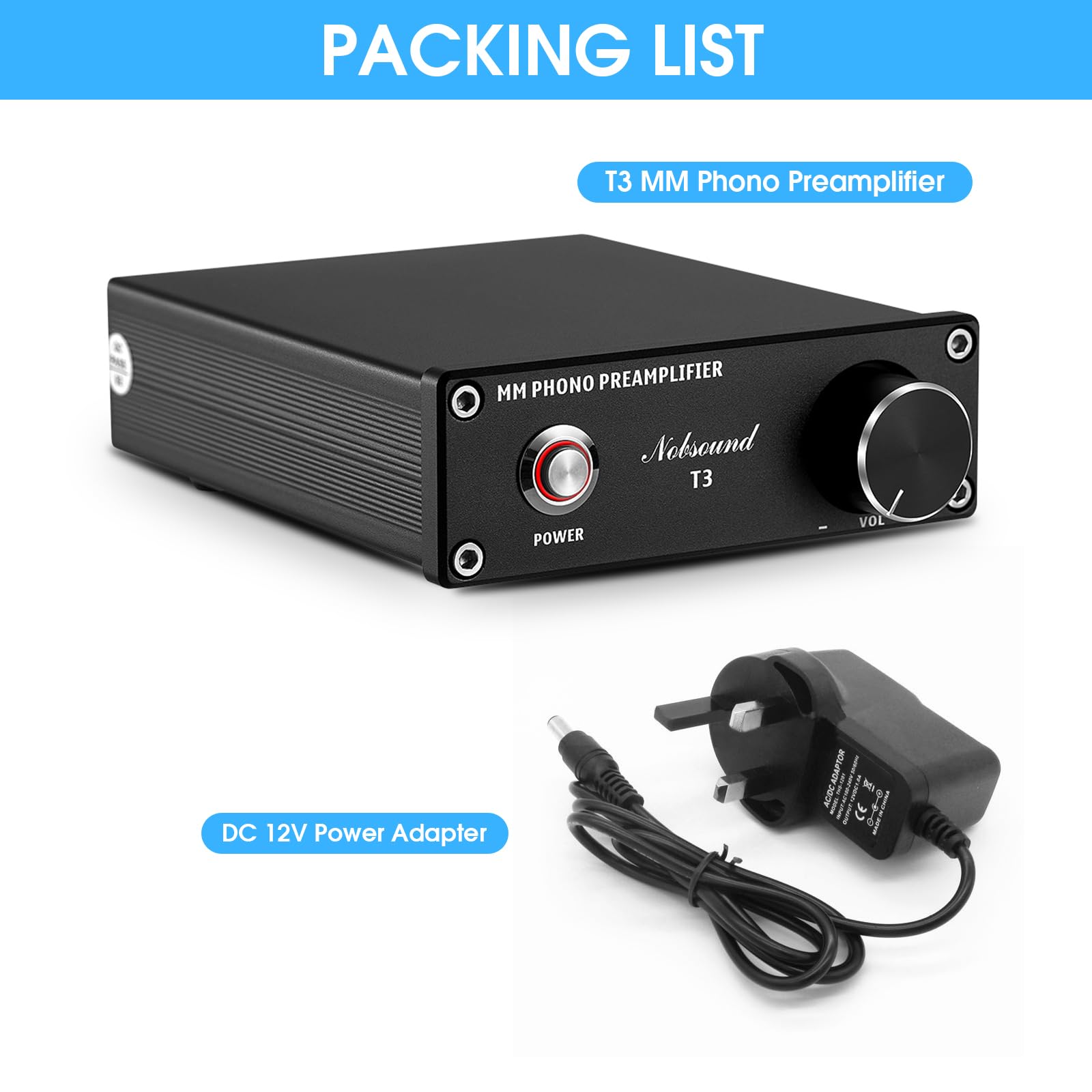 Nobsound HiFi MM Phono Stage Preamp RIAA Giradischi Preamplificatore Giradischi Amplificatore