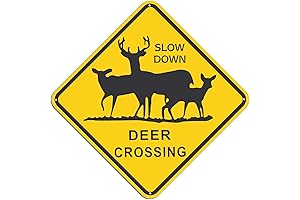 Slow Down Deer Crossing Decor Metal Tin Sign 30cm*30cm