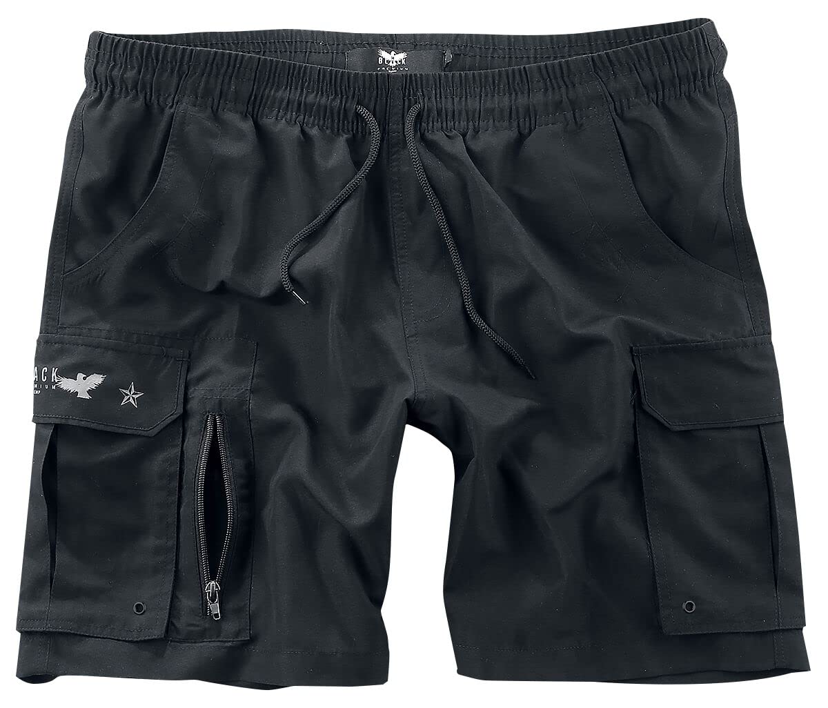 Black Premium by EMP Herren Schwarze Badehose mit Netzinnenteil