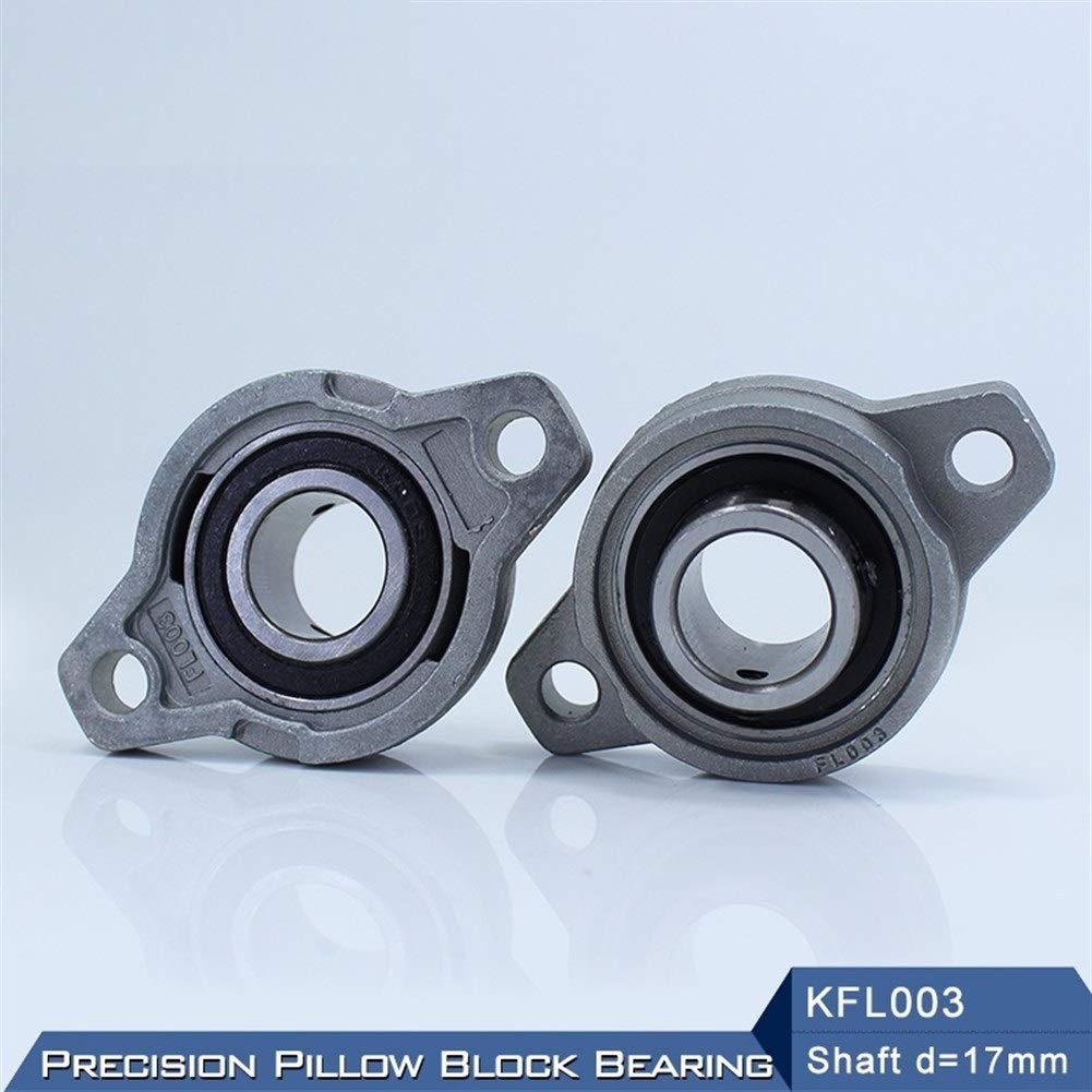 DOLUNTO KFL003 montada en cojinete de 17 mm Diámetro del Eje KFL de aleación de Zinc Almohada Bloque Vivienda Brida Suelta Rodamientos KFL003 FL003 (4pcs)