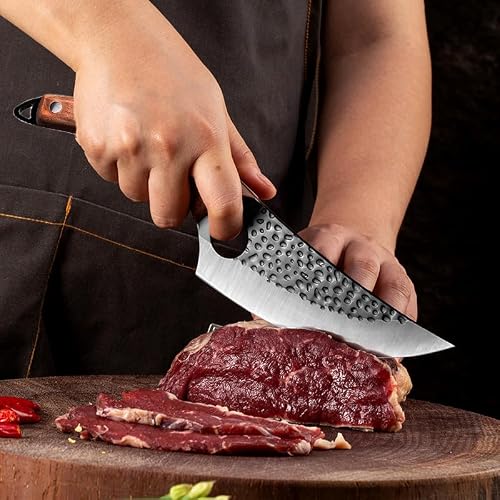 Kitory Couteau Désosseur Viking 15cm, Forgé à la Main, Acier Haute Carbone, Full Tang, Manche Bois de Poirier, Couteau Japonais Professionnel pour Désossage Viande – vue 6